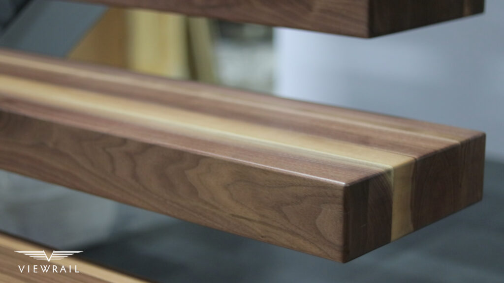 walnut stair tread detail