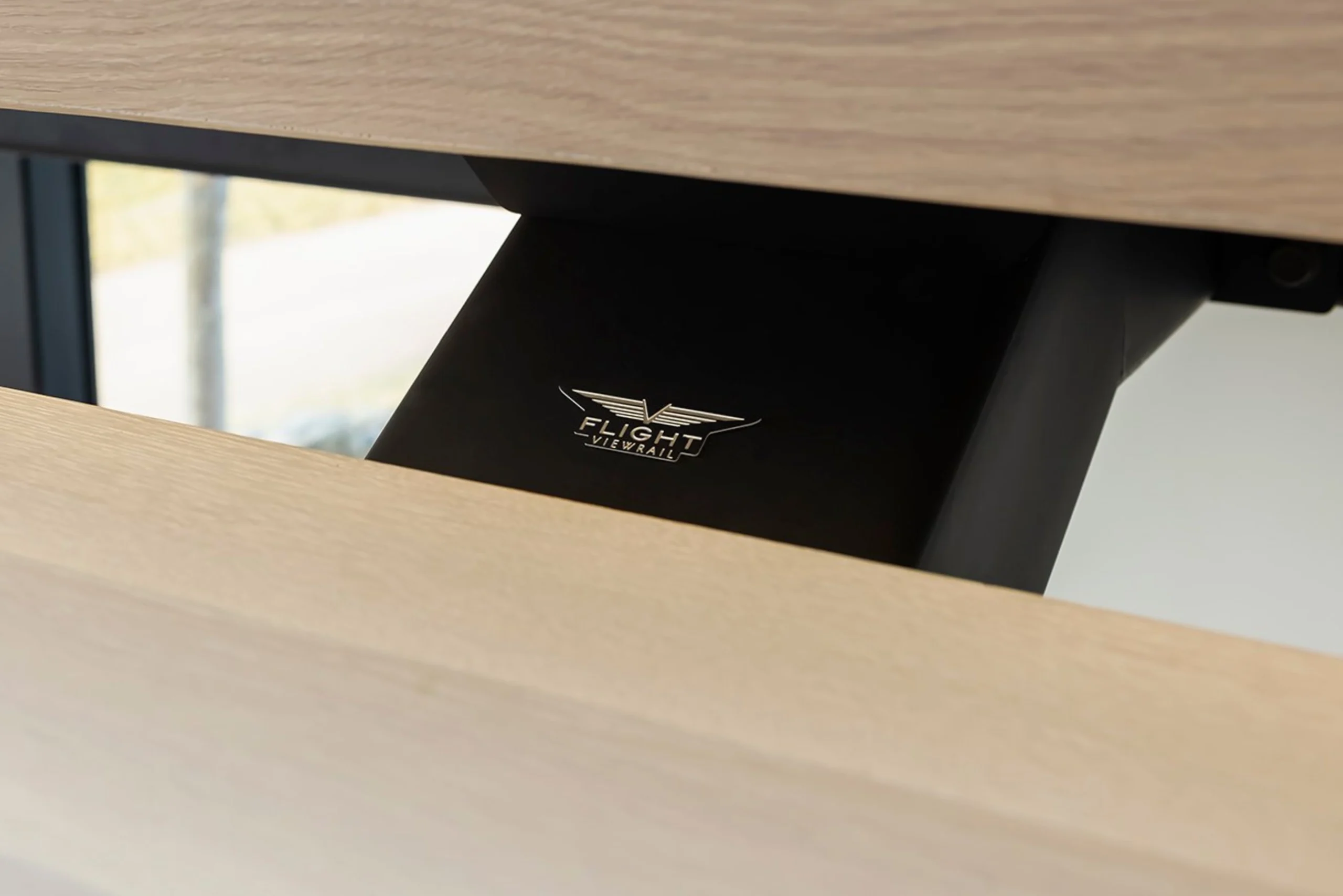 FLIGHT Mono with Viewrail logo shown on the mono stringer between treads.