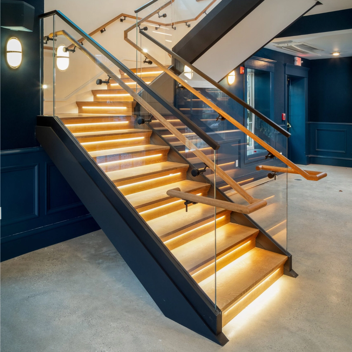 Base Rail installed on a commercial staircase